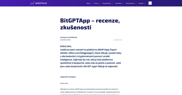 Bit Gpt recenze: Je to podvod nebo legitimní platforma?