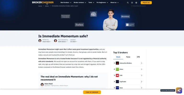 Immediate Momentum recenze: Je to podvod nebo legitimní platforma?