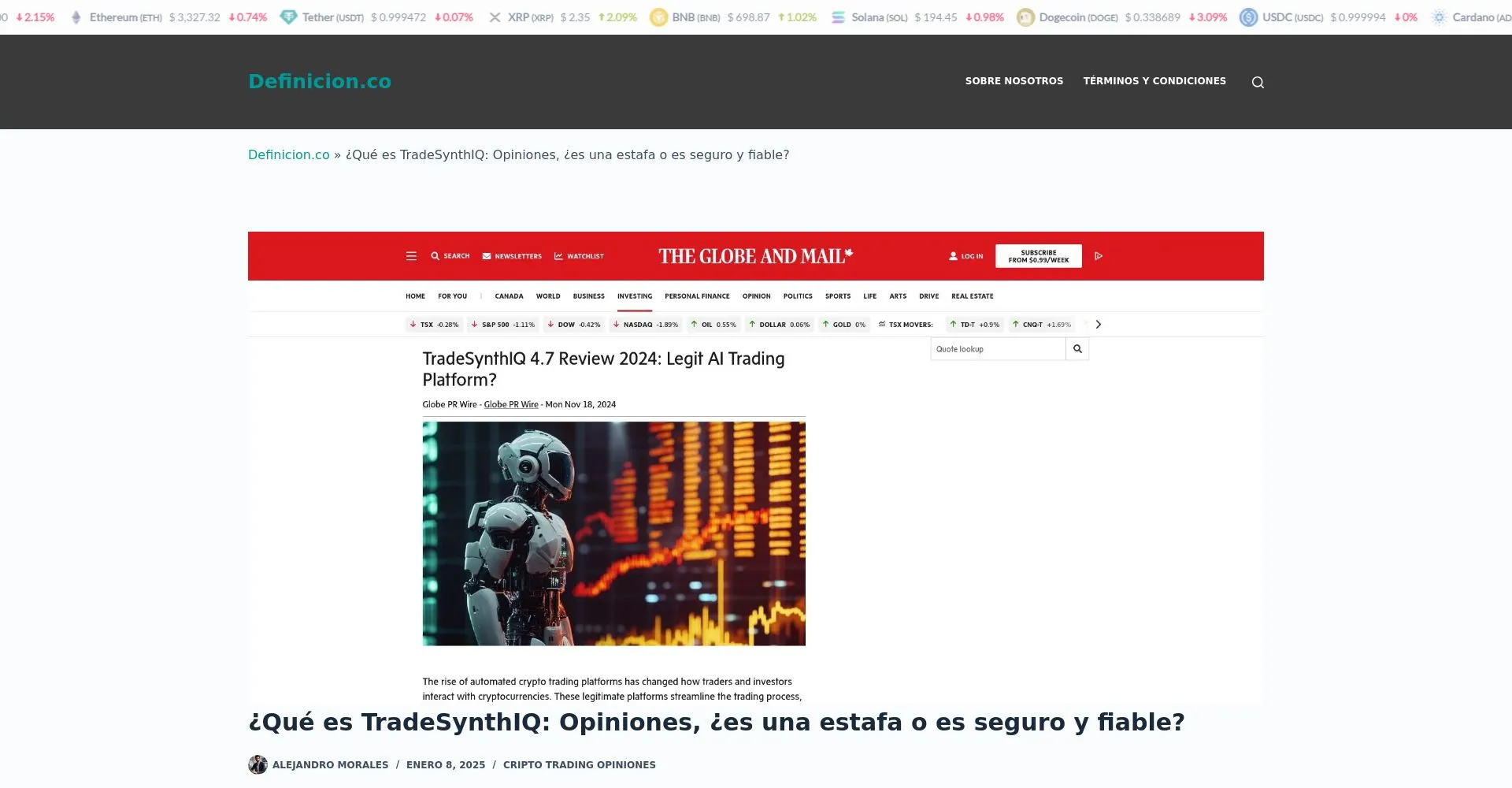 TradeSynthIQ Opiniones España: ¿es una estafa o es seguro y fiable?