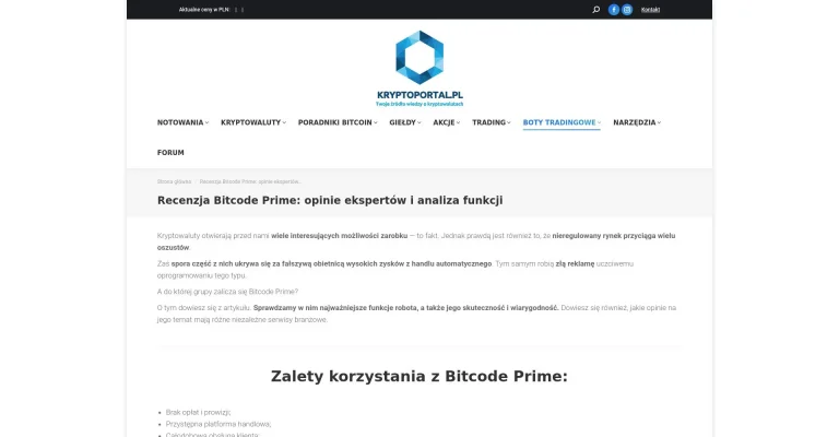 Bitcode Prime opinie: czy to oszustwo, czy to bezpieczne?