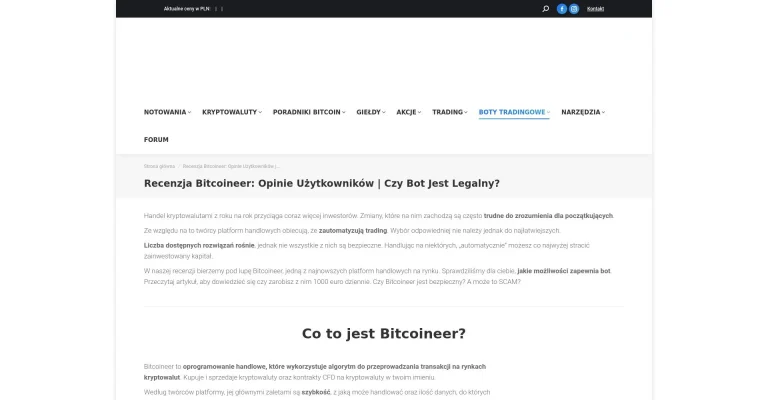 Bitcoineer opinie: czy to oszustwo, czy to bezpieczne?